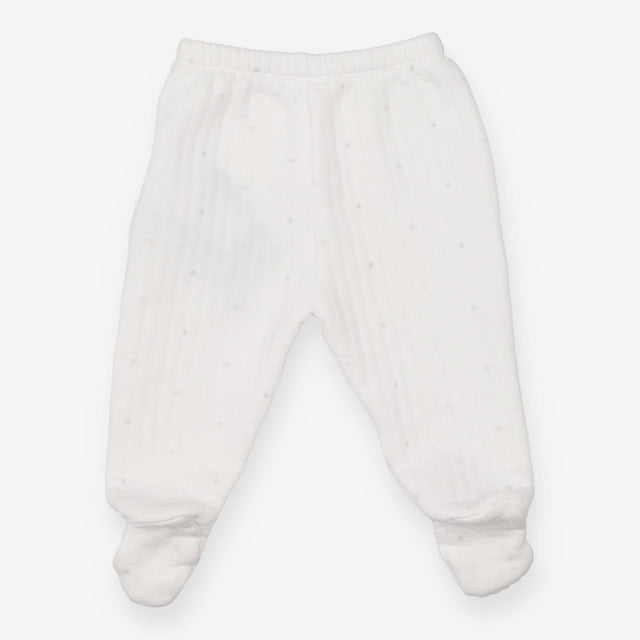 Joggers with feet white padded silver stars