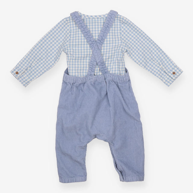 Blue Cord Peter Rabbit with Check Bodysuit Outfit