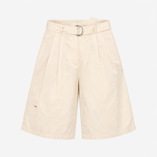Culottes Belted Wide Leg Linen Blend Ivory Cream