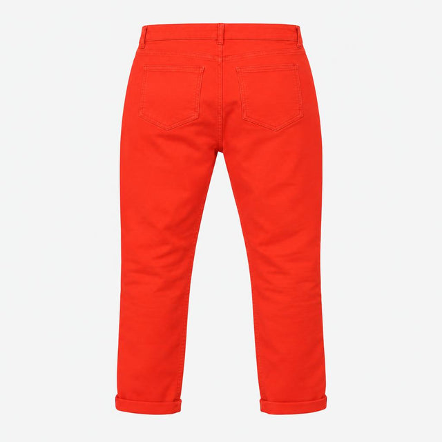 Bright Red Stretch Denim Slim Leg Petite Jeans ```