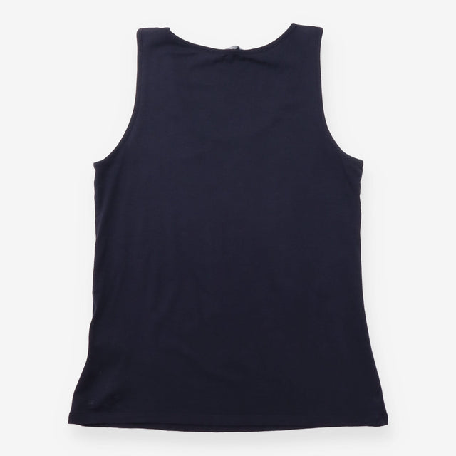 Sleeveless Vest Top Scoop Neck Plain