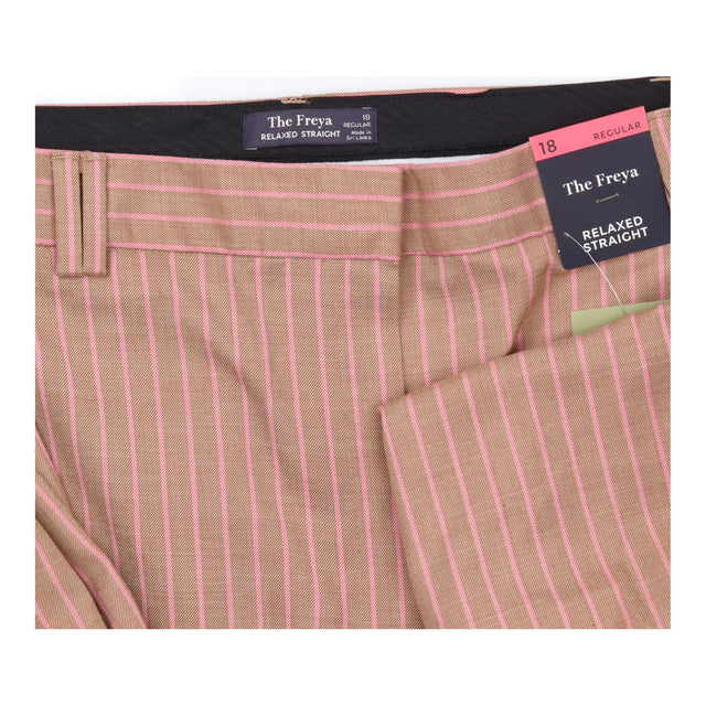 Trousers Stripe Pinstripe Relaxed Straight Leg Hig