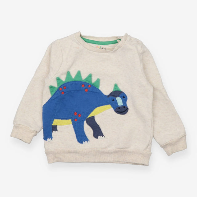 Sweater Cream Marl Dinosaur Applique