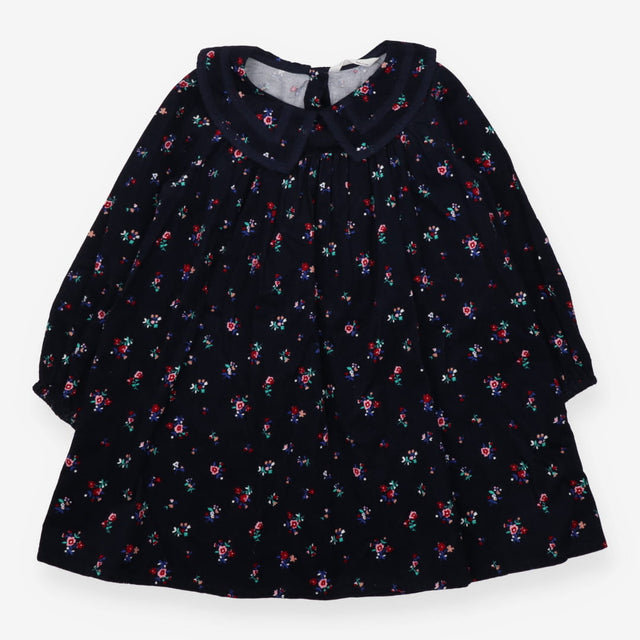 Navy Floral Cord Dress