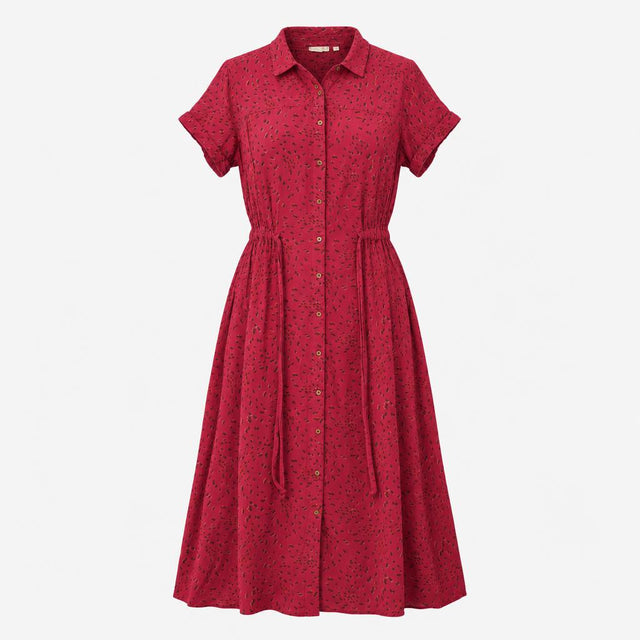 Shirt Dress Short Sleeve Button Through Spot Print