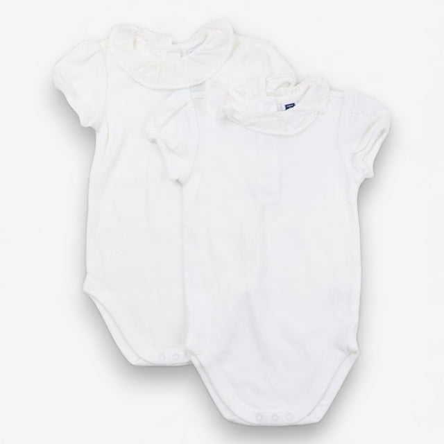 2 Packs Bodysuit Collared White