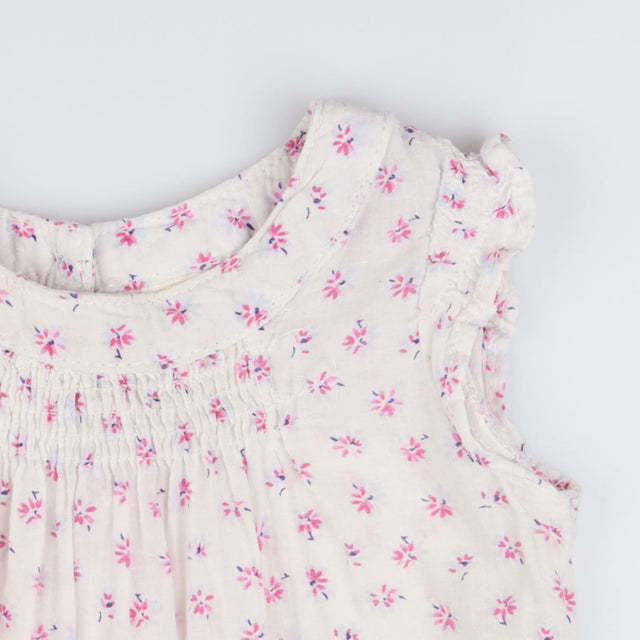 Romper White with Pink Floral