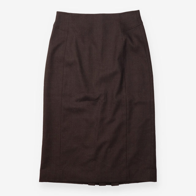 Skirt 97% Wool Pleated Midi Brown