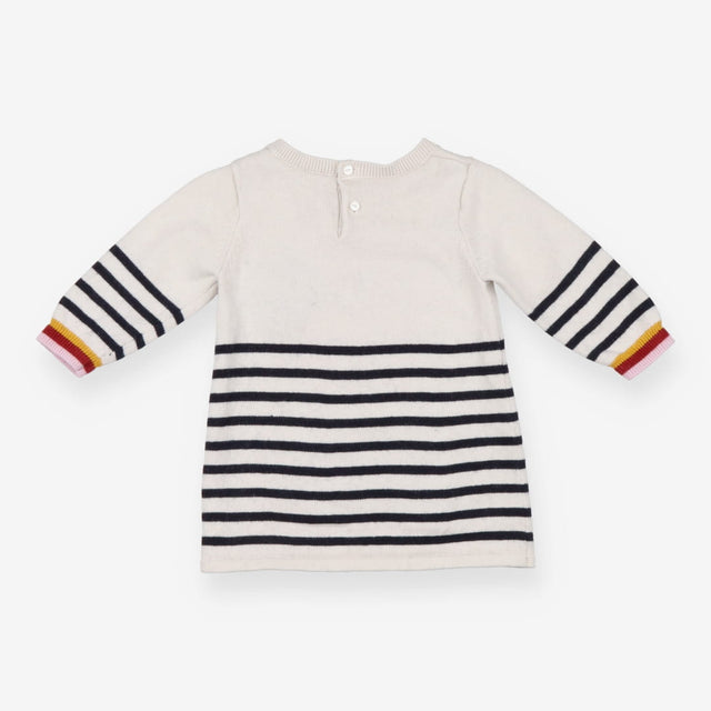 White Striped Bee Knit Sweater