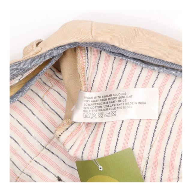 Trousers Chino Straight Leg Beige Cotton Stretch