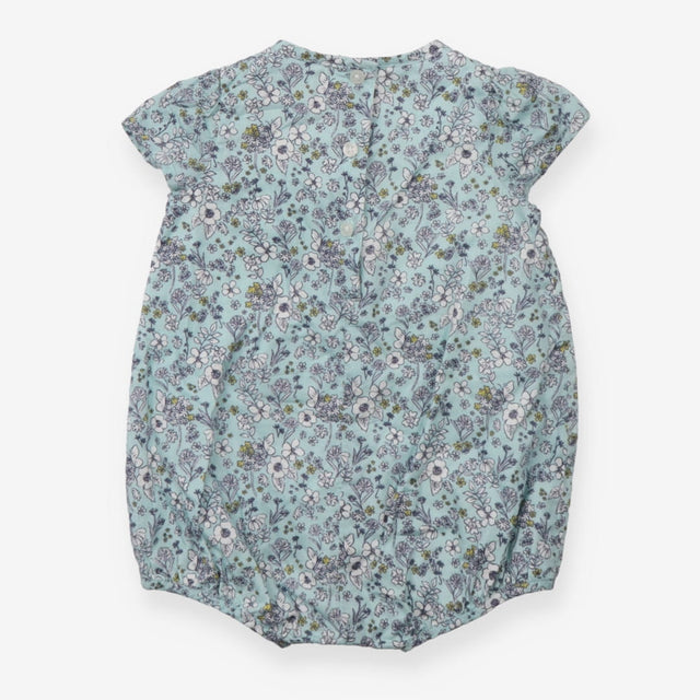 Green floral bubble romper