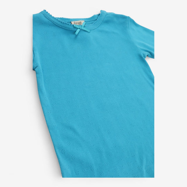 T-Shirt Long Sleeve Blue Pointelle