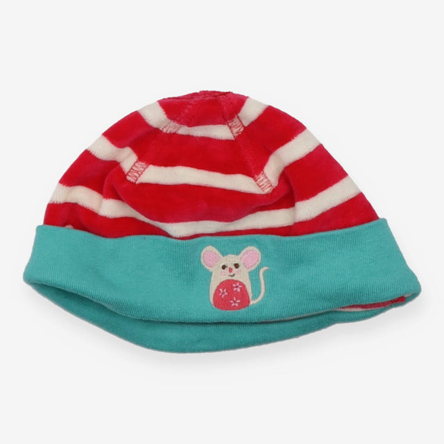 Stripe velour hat with mouse