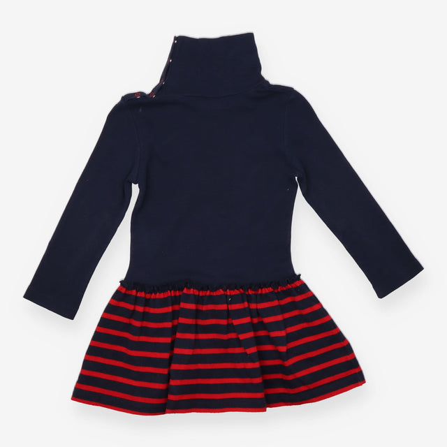 Dress Long Sleeve Navy Turtle Neck