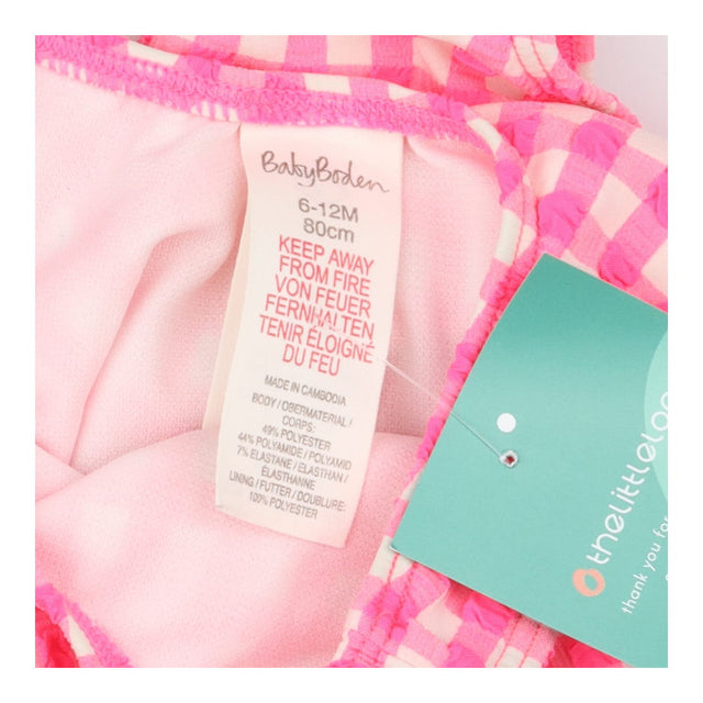 Swimsuit pink checked frills