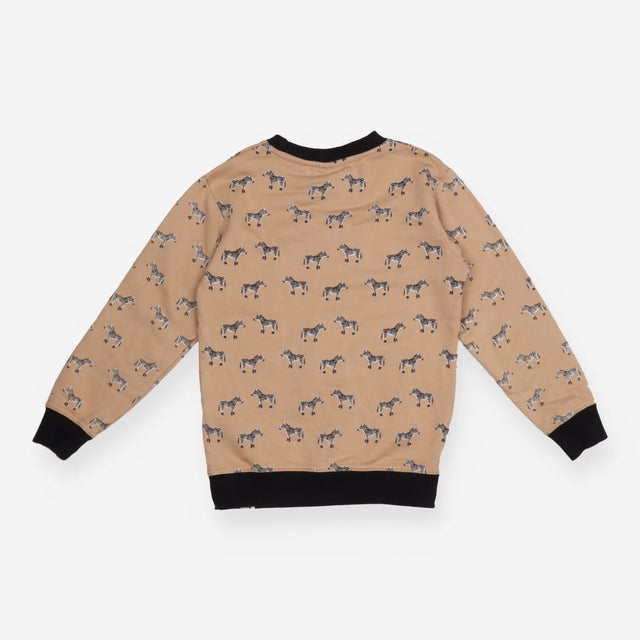 Jersey Sweater Brown and Black with Zebras