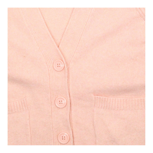 Soft Knit V-Neck Button Front Cardigan Pale Pink