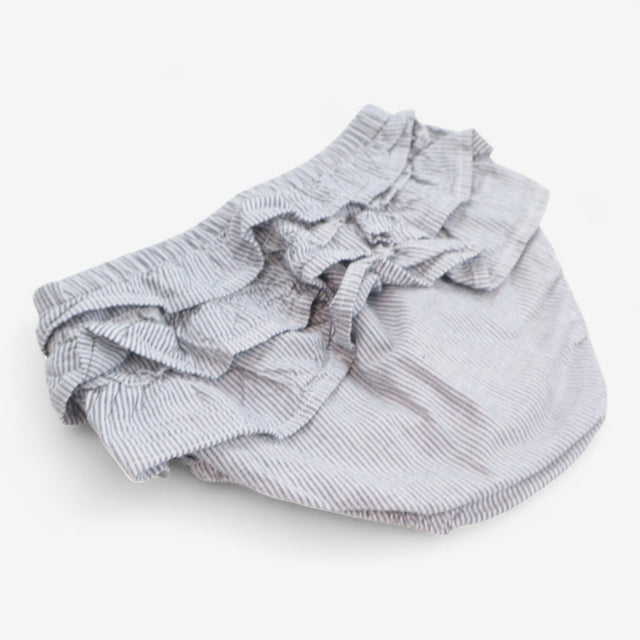 Dress Blue Stripe with Bow and Frilly Bloomers