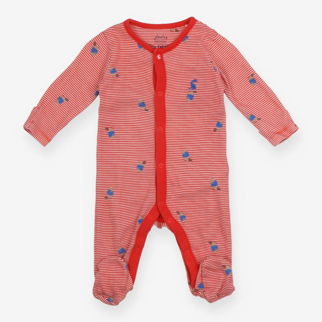 Sleepsuit Red Stripe Beaver Appliques