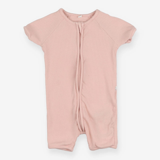 Romper shortie ribbed baby pink