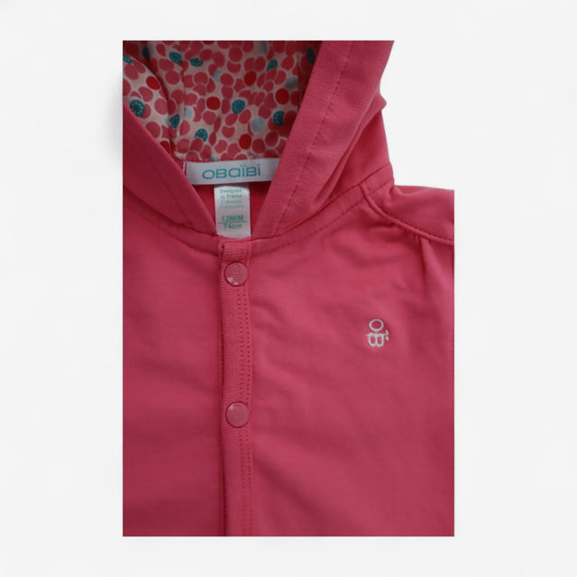 Obabi - Sweater Pink with Poppers and Hood