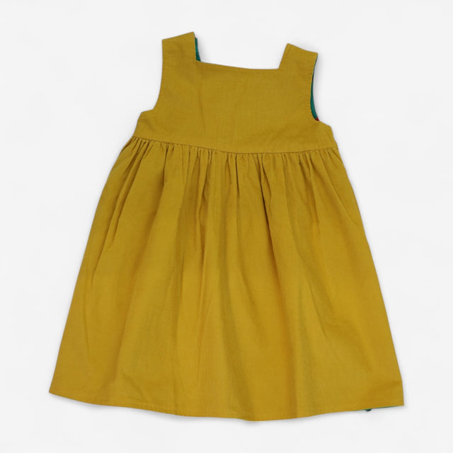 Dress Yellow Reversible with Forest Bunnies
