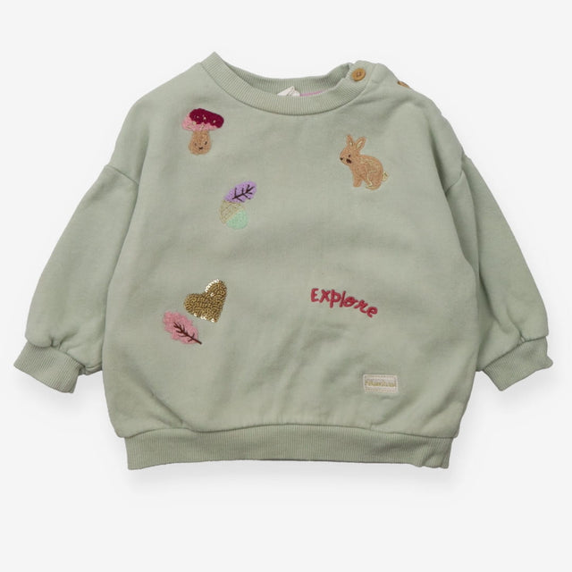 Sage Green Woodland Bunny Sweater
