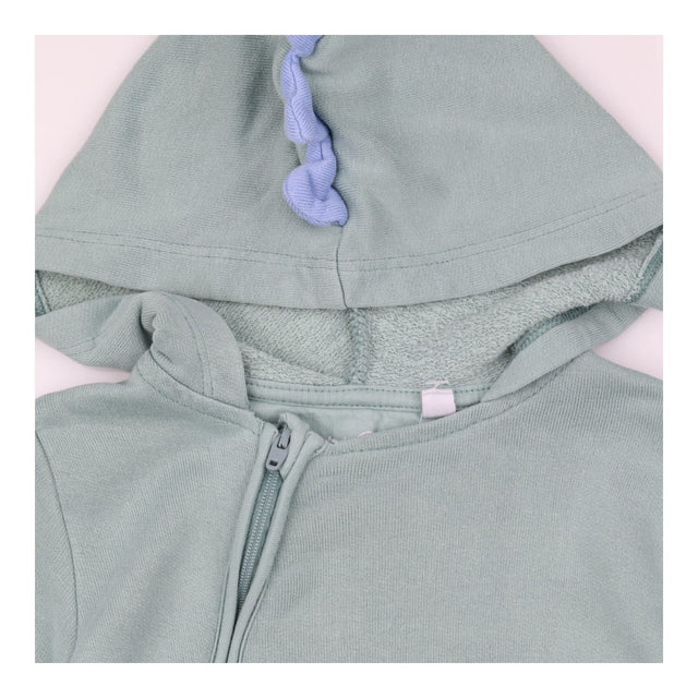 Green zip up hooded onesie with spikes