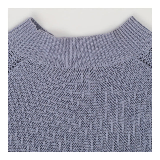 Knit Sweater Dash Pattern Blue