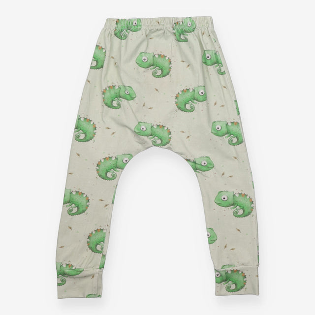 Harem Legging Light Green with Green Chameleons