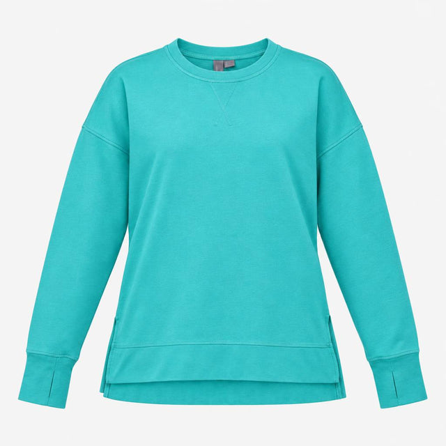 Sweaty Betty Sweatshirt Teal Blue Crew Neck Short
