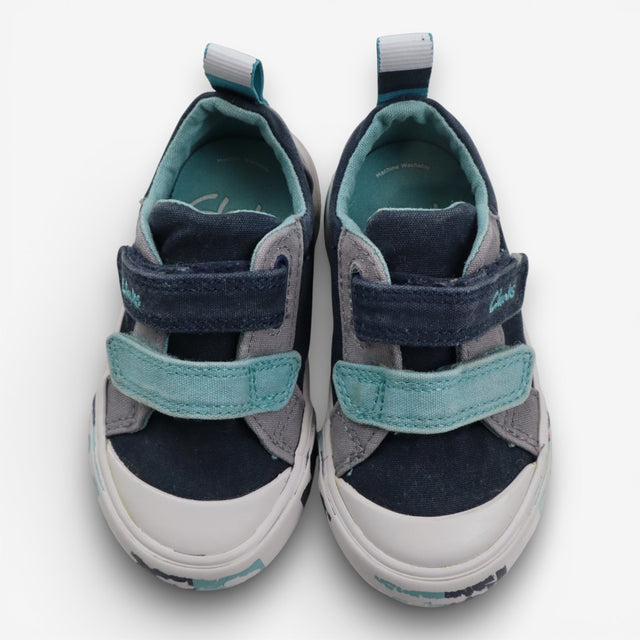 Trainers blue small canvas with Velcro straps