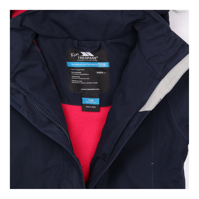 Navy long parka with pink lining