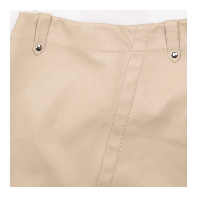 Skirt Beige Faux Leather Asymmetric Split Hem Mini