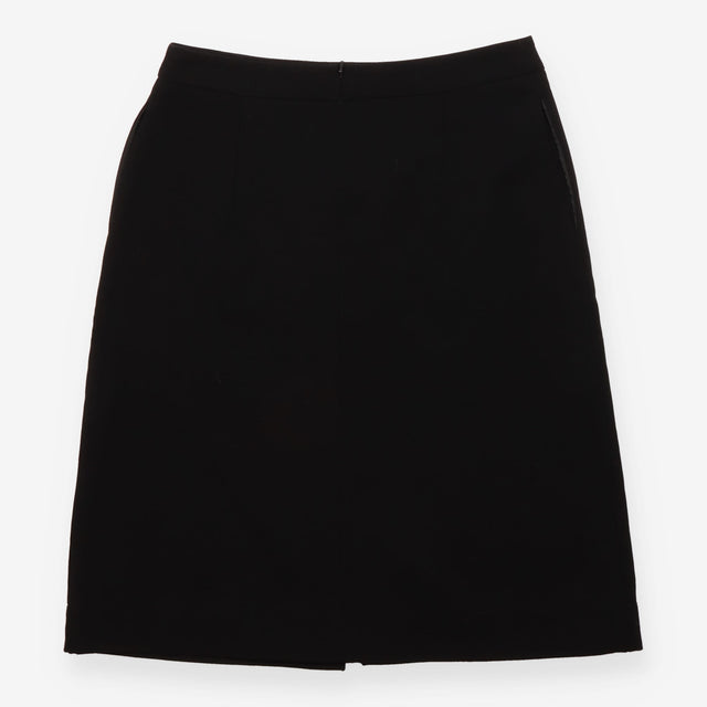 Black Front Split Tailored Pencil Skirt