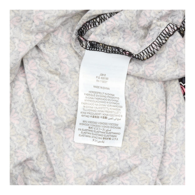Printed Dress Navy Multi Long Sleeve Gathered Wais