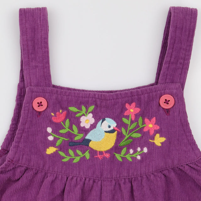 Playsuit purple cord floral bird