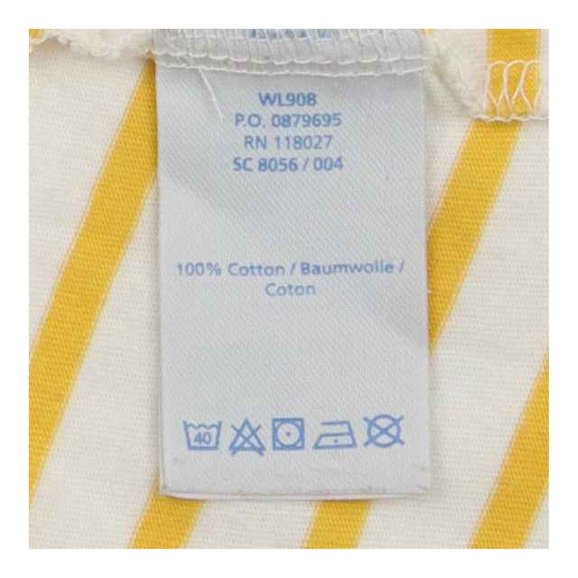 T-Shirt Striped Short Sleeve Cotton Yellow Cream