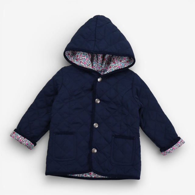 Reversible Navy / ditsy quilted jacket