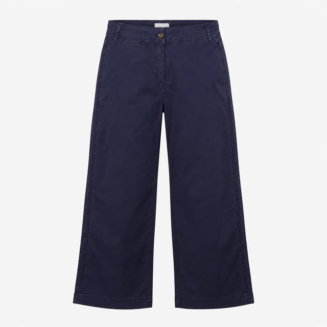 Dark Navy Blue 97% Cotton Stretch Chino High Waist