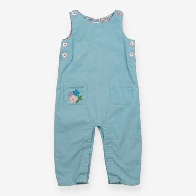 Dungarees Cord Teal Floral Lining with Flower