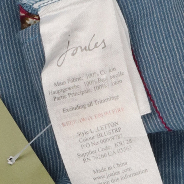 Blue Fine Pinstripe 3/4 Sleeve Button Up Blouse Co