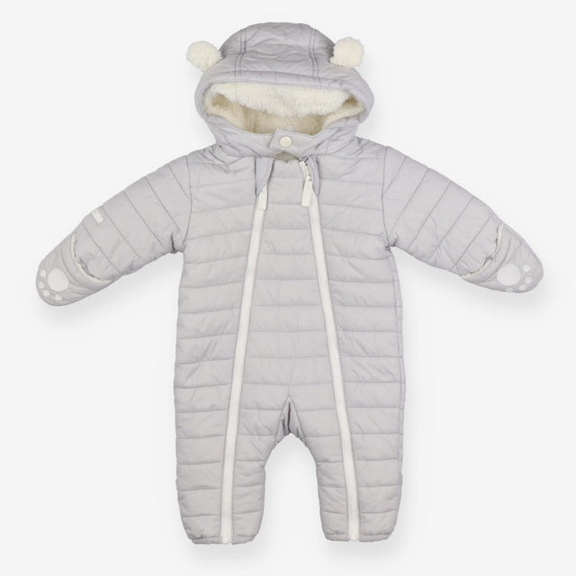 Grey padded bear pramsuit
