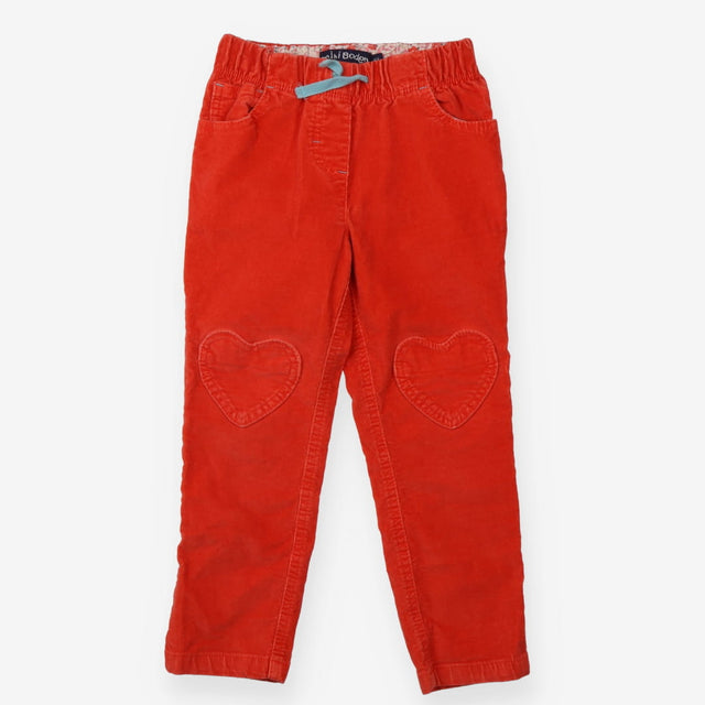 Red Cord Jeans Heart Knee Patches