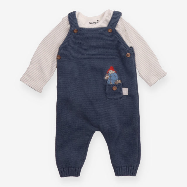 Paddington bear knit dungarees with bodysuit