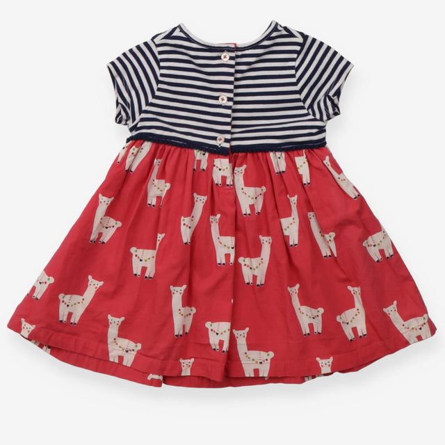 Dress short sleeves navy and white striped llama p