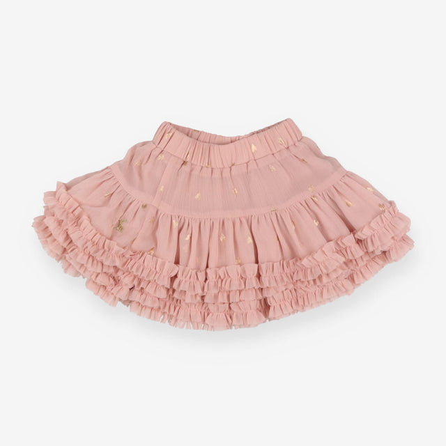 Skirt Pink Tulle Layered - Rose Gold Hearts