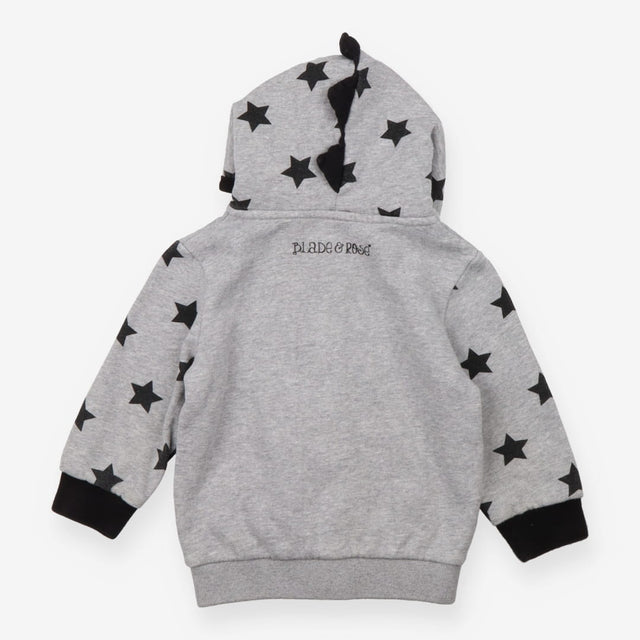 Hoody Zip Up Black and Grey Stars