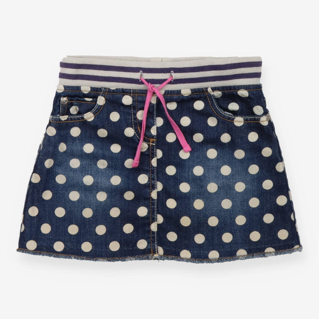 Blue Denim Polka Dot Skirt