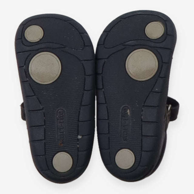 Shoes Velcro Navy Blue with Flowers